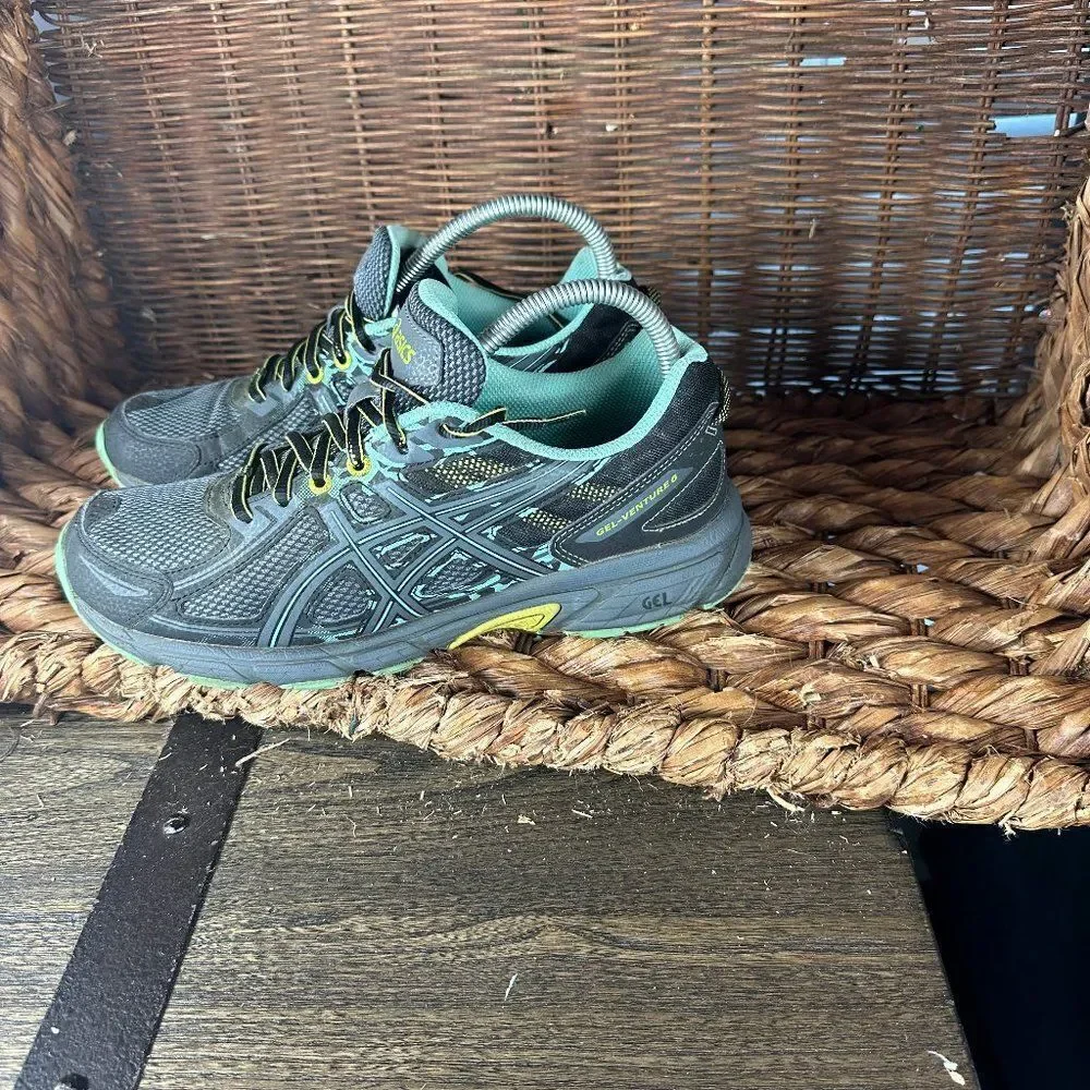 Asics Gel Venture 6 Women's Black Blue‎ Running Sneaker Shoes Size 9